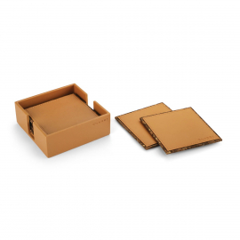 Square Leather Coaster - Tan