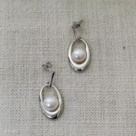 Pearl Silver Earrings-3