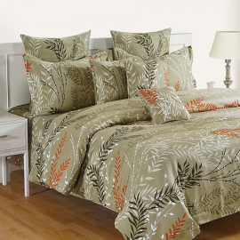 LOVELY LEAVES SWAYAM ZINNIA COLLECTION BED SHEET - 15069