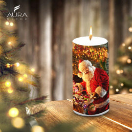 Pillar Candle Christmas 3*6 inch Unscented Santa