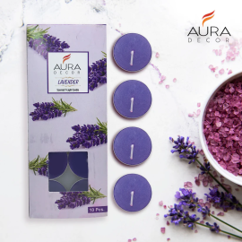 AuraDecor Pack of 10 Tealight ( Lavender Fragrance )