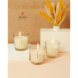 Set of 3 Glass Votive Candle ( Jasmine )