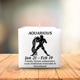 Zodiac Square Candles 3*3*3 inch Aquarious