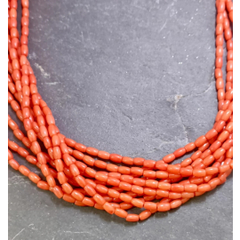 Coral Beads Silver Necklace