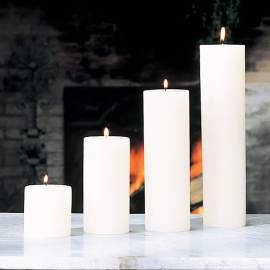 AuraDecor 3 inch & 4 inch Dia White Unscented Pillar Candle ( 3 inch Dia & 4 Inch )