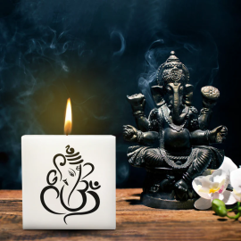 Divine Ganesha Candle 3*3*3 Inch Unscented