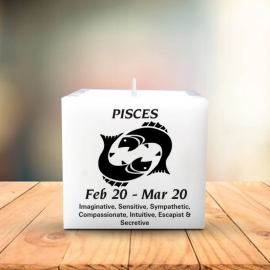 Zodiac Square Candles 3*3*3 Inch Pisces