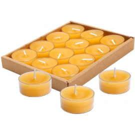 Pack of Bees Wax Tealight ( 100% Pure , Organic Natural ) ( Pack of 6 Tealights )