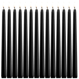 AuraDecor Taper Candles Pack Of 100 Black