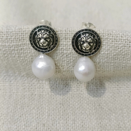 Natural Pearl Silver Earrings