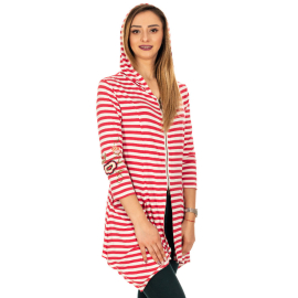 WHITE SWEATSHIRT WITH RED STRIPES SIZE SM