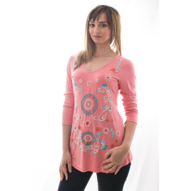 PINK BLOUSE WITH EMBROIDERY SIZE SM