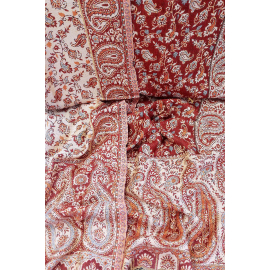 REVERSIBLE CASHMERE SCARF ORIENTAL PAISLEY FLORAL INDIA