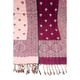 PURPLE-BURGUNDY PAISLEY ORIENTAL FLORAL INDIA REVERSIBLE SCARF