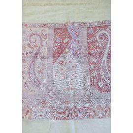 REVERSIBLE CASHMERE SCARF BEIGE PAISLEY ORIENTAL FLORAL INDIA CASHMERE SCARVES , SCARVES AND SCARVES