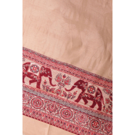 CASHMERE SCARF WITH JACQUARD EMBROIDERY, LIGHT BROWN