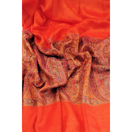 ORANGE PAISLEY ORIENTAL FLORAL INDIA REVERSIBLE SCARF