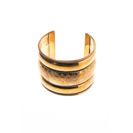 CARA 5CM WIDE GOLD BRACELET WITH ANTIQUED FINISH