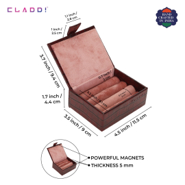 Ring/Cufflink Box - Croco Maroon