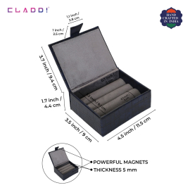 Ring/Cufflink Box - Croco Blue