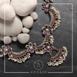 Coral Silver Necklace