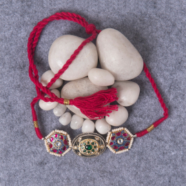 Kundan Ruby Emerald Silver Chocker