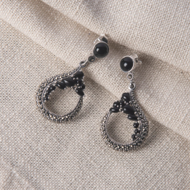 Marcasite Silver Earrings-7