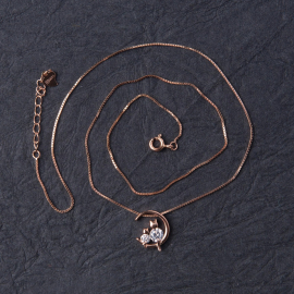 Rose Gold American Diamond Chain and Pendant