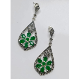 Marcasite Silver Earrings-29