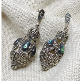 Marcasite Silver Earrings-26