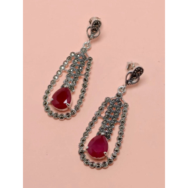 Marcasite Silver Earrings-12