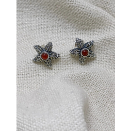 Marcasite Star Silver Earrings