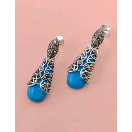 Marcasite Silver Earrings-11