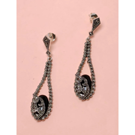 Marcasite Silver Earrings-10