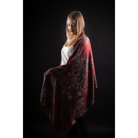 KANI INDIA DEEP RED FLORAL SHAWL – BEST PASHMINA SHAWL