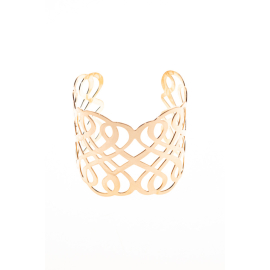 6CM WIDE GOLD BRACELET WITH GEOMETRIC PATTERNS