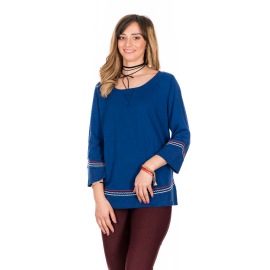 BLUE BLOUSE WITH EMBROIDERY SIZE ML