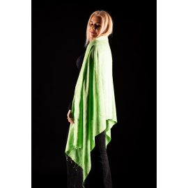 CARA PISTACHIO GREEN SILK AND COTTON SCARF