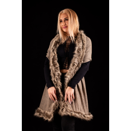 LIGHT BROWN UNI COAT WITH INDIA BROWN FUR