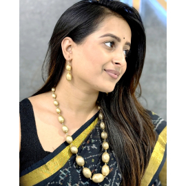 Gold Plated Silver Necklace with Earrings
