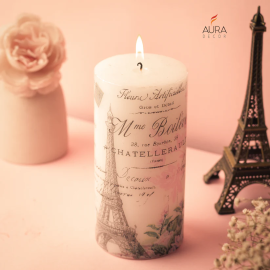 AuraDecor Eiffel Tower Candle ( Paris Decor )