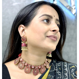 Gold Plated Jadau Necklace
