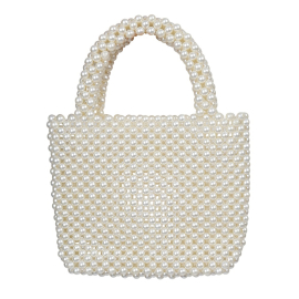 Cream Color Pearl Beaded Clutch Handbag with Handle Elegant Evening Bag for Weddings, Parties, and Special Occasions Best Gift Girl Friend, Wife, Wedding, Anniversary