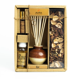 Auradecor Reed Diffuser Gift Set with Potpourri ( RD10) Rose