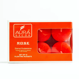 AuraDecor Nugget Set Of 12 Fragrance ( Burn Time 3 Hours ) Rose