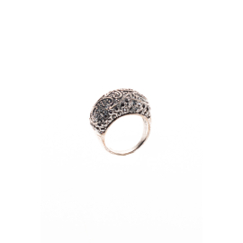 SILVER METAL RING WITH PATTERN