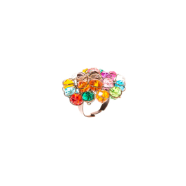 HANDMADE RING WITH COLORED STONES AND ADJUSTABLE SIZE