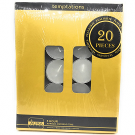 AuraDecor 5 Hour Burning Tealight Candle ( Pack of 20 ) 1Pkt