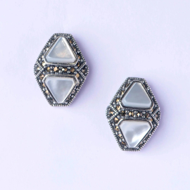 Marcasite Silver Earrings-31