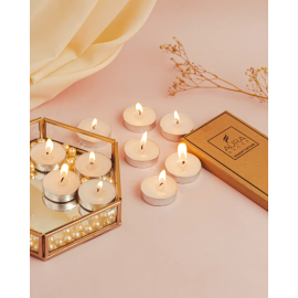 AURA DECOR  Pack of 10 Tealights, Unscented, Smokeless Tealight Candles